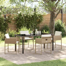 Conjunto de Comedor de Jardín 5 pcs Beige ratán sintético Conjunto de Comedor de Jardín 5 pcs Beige ratán sintético