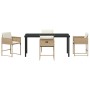 Conjunto de Comedor de Jardín 5 pcs Beige ratán sintético