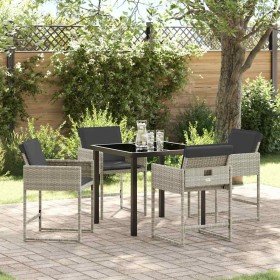Conjunto de Comedor de Jardín 5 pcs Gris Claro ratán sintético en Conjuntos de jardín | Comprar online en Foro24