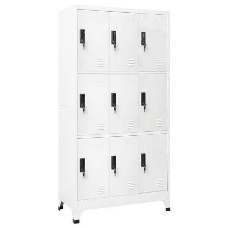 Taquilla de acero blanco 90x45x180 cm de vidaXL, Taquillas y armarios de almacenamiento - Ref: Foro24-339804, Precio: 380,04 ...