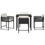 Conjunto de Comedor de Jardín 5 pcs Negro ratán sintético