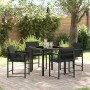 Conjunto de Comedor de Jardín 5 pcs Negro ratán sintético en Conjuntos de jardín | Comprar online en Foro24