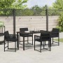 Conjunto de Comedor de Jardín 5 pcs Negro ratán sintético