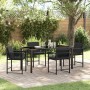 Conjunto de Comedor de Jardín 5 pcs Negro ratán sintético