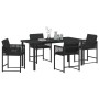Conjunto de Comedor de Jardín 5 pcs Negro ratán sintético