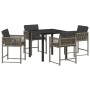 Conjunto de Comedor de Jardín 5 pcs Gris ratán sintético