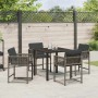 Conjunto de Comedor de Jardín 5 pcs Gris ratán sintético