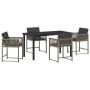 Conjunto de Comedor de Jardín 5 pcs Gris ratán sintético