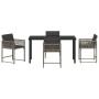 Conjunto de Comedor de Jardín 5 pcs Gris ratán sintético