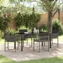 Conjunto de Comedor de Jardín 5 pcs Gris ratán sintético