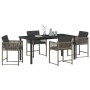 Conjunto de Comedor de Jardín 5 pcs Gris ratán sintético