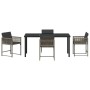 Conjunto de Comedor de Jardín 5 pcs Gris ratán sintético