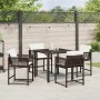 Conjunto de Comedor de Jardín 5 pcs Marrón ratán sintético