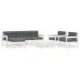 7-teiliges Gartenmöbel-Set und weiße Massivholzkissen von vidaXL, Gartensets - Ref: Foro24-3185823, Preis: 599,10 €, Rabatt: %