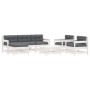 7-teiliges Gartenmöbel-Set und weiße Massivholzkissen von vidaXL, Gartensets - Ref: Foro24-3185823, Preis: 606,80 €, Rabatt: %