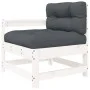 7-teiliges Gartenmöbel-Set und weiße Massivholzkissen von vidaXL, Gartensets - Ref: Foro24-3185823, Preis: 599,10 €, Rabatt: %