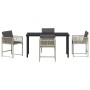 Conjunto de Comedor de Jardín 5 pcs Gris Claro ratán sintético