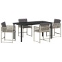 Conjunto de Comedor de Jardín 5 pcs Gris Claro ratán sintético