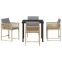 Conjunto de Comedor de Jardín 5 pcs Beige ratán sintético
