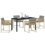 Conjunto de Comedor de Jardín 5 pcs Beige ratán sintético