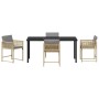 Conjunto de Comedor de Jardín 5 pcs Beige ratán sintético