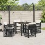 Conjunto de Comedor de Jardín 5 pcs Negro ratán sintético