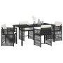 Conjunto de Comedor de Jardín 5 pcs Negro ratán sintético