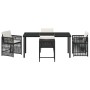 Conjunto de Comedor de Jardín 5 pcs Negro ratán sintético