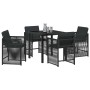 Conjunto de Comedor de Jardín 5 pcs Negro ratán sintético