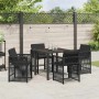 Conjunto de Comedor de Jardín 5 pcs Negro ratán sintético