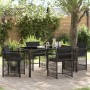 Conjunto de Comedor de Jardín 5 pcs Negro ratán sintético