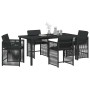 Conjunto de Comedor de Jardín 5 pcs Negro ratán sintético