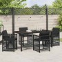 Conjunto de Comedor de Jardín 5 pcs Negro ratán sintético