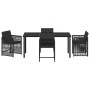 Conjunto de Comedor de Jardín 5 pcs Negro ratán sintético