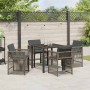 Conjunto de Comedor de Jardín 5 pcs Gris ratán sintético