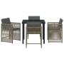 Conjunto de Comedor de Jardín 5 pcs Gris ratán sintético