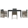 Conjunto de Comedor de Jardín 5 pcs Gris ratán sintético
