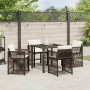 Conjunto de Comedor de Jardín 5 pcs Marrón ratán sintético