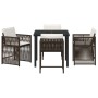 Conjunto de Comedor de Jardín 5 pcs Marrón ratán sintético