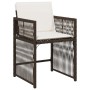 Conjunto de Comedor de Jardín 5 pcs Marrón ratán sintético