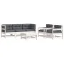 Juego de muebles jardín 6 piezas y cojines madera maciza blanco de vidaXL, Conjuntos de jardín - Ref: Foro24-3185816, Precio:...