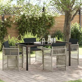 Conjunto de Comedor de Jardín 5 pcs Gris Claro ratán sintético