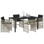 Conjunto de Comedor de Jardín 5 pcs Gris Claro ratán sintético