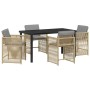 Conjunto de Comedor de Jardín 5 pcs Beige ratán sintético