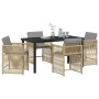 Conjunto de Comedor de Jardín 5 pcs Beige ratán sintético