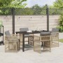 Conjunto de Comedor de Jardín 5 pcs Beige ratán sintético