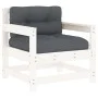 Juego de muebles jardín 6 piezas y cojines madera maciza blanco de vidaXL, Conjuntos de jardín - Ref: Foro24-3185816, Precio:...