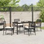 Conjunto de Comedor de Jardín 5 pcs Negro ratán sintético