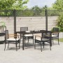 Conjunto de Comedor de Jardín 5 pcs Negro ratán sintético