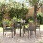 Conjunto de Comedor de Jardín 5 pcs Gris ratán sintético